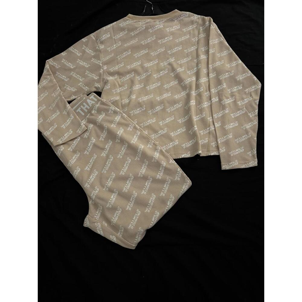 Chic Casual Loungewear Set - Trendy Long Sleeve & Pants